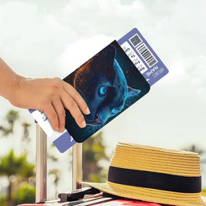 Personalized Celestial Panther Passport Holder: Cosmic Jungle Travel Wallet, Holiday