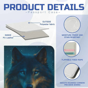 Personalized Mystical Wolf Passport Holder: Custom Travel Wallet