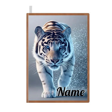 Personalized Blue Tiger Notebook: A5 Jungle Cat Journal for Writing, Keepsake Diary, Name Gift
