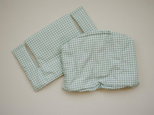 Sage Green Gingham Cushion for the Stokke Tripp Trapp Highchair - Wipeable Cover - Baby Highchair Accessories