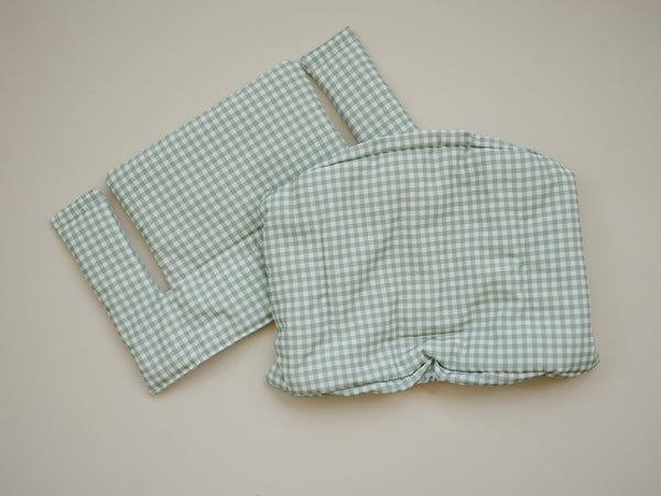 Sage Green Gingham Cushion for the Stokke Tripp Trapp Highchair - Wipeable Cover - Baby Highchair Accessories
