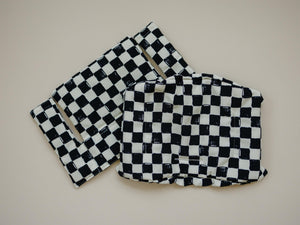 Black & White Checkered Highchair Cushion - Wipeable Stokke Tripp Trapp Cover