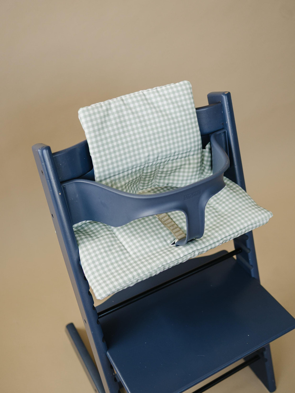 Sage Green Gingham Cushion for the Stokke Tripp Trapp Highchair - Wipeable Cover - Baby Highchair Accessories