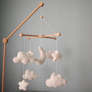 Boucle Baby Mobile: Celestial Moon, Cloud & Star Nursery Decor by Natural Baby Gift