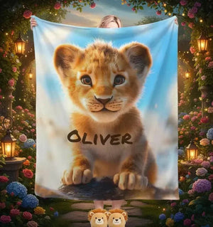 Personalized Baby Lion King Blanket: Soft Flannel Throw, Custom Name Gift