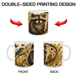 Whimsical Raccoon Mug: Adorable Animal Lover Gift, Hot Chocolate, Coffee Mug, Tea Cup