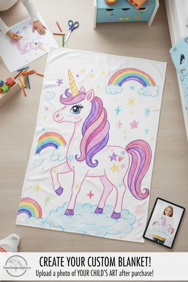 Personalized Picture Photo Blanket: Enchanted Kids Fantasy Fleece Throw