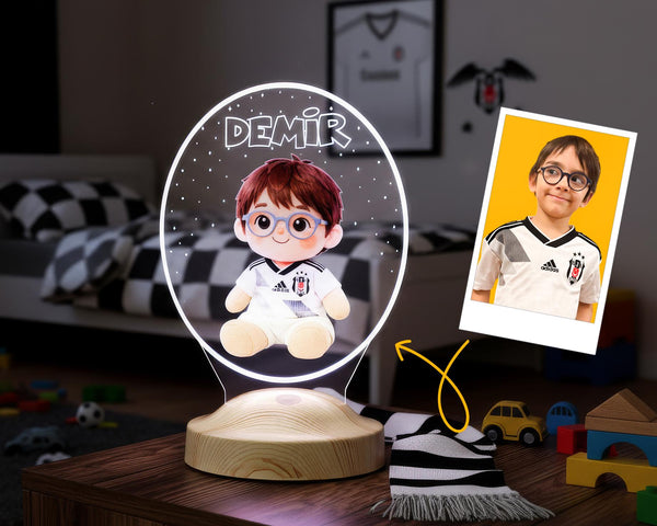 Custom Plush Portrait LED Lamp, AI Photo Gift, Personalized Kids Night Light by Drn Gift Store