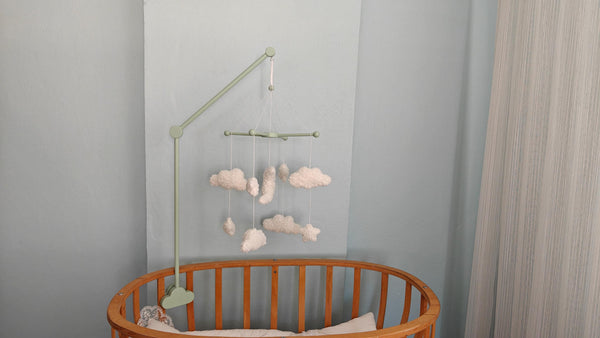 Boucle Baby Mobile: Celestial Moon, Cloud & Star Nursery Decor by Natural Baby Gift, Mint #mint