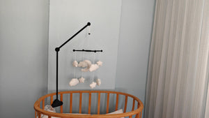 Boucle Baby Mobile: Celestial Moon, Cloud & Star Nursery Decor by Natural Baby Gift, Black #black