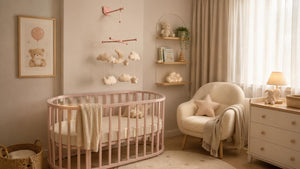 Adjustable Wooden Baby Mobile Arm: Wall Hanging Decor by Natural Baby Gift, Rose #rose