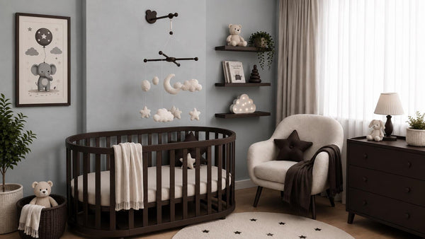 Adjustable Wooden Baby Mobile Arm: Wall Hanging Decor by Natural Baby Gift, Black #black