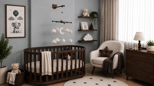 Adjustable Wooden Baby Mobile Arm: Wall Hanging Decor by Natural Baby Gift, Walnut Color #walnutcolor