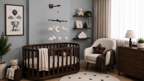 Adjustable Wooden Baby Mobile Arm: Wall Hanging Decor by Natural Baby Gift, Walnut Color #walnutcolor