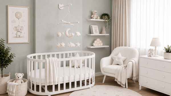 Adjustable Wooden Baby Mobile Arm: Wall Hanging Decor by Natural Baby Gift, White #white