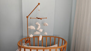 Boucle Baby Mobile: Celestial Moon, Cloud & Star Nursery Decor by Natural Baby Gift, Natural Linseed Oil #naturallinseedoil