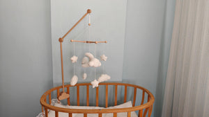 Boucle Baby Mobile: Celestial Moon, Cloud & Star Nursery Decor by Natural Baby Gift, Natural #natural