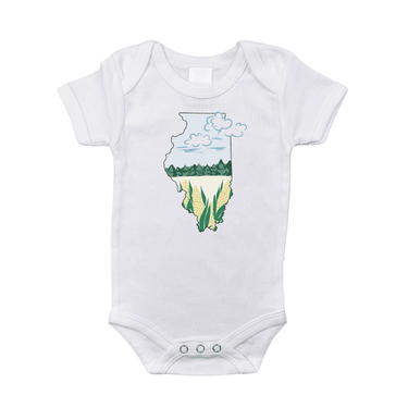 Illinois Cornfield Baby Onesie Everyday Newborn Outfit