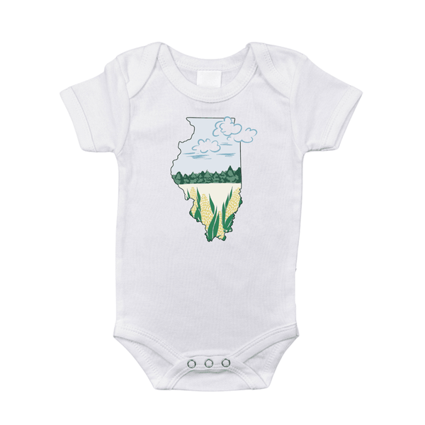Illinois Cornfield Baby Onesie Everyday Newborn Outfit