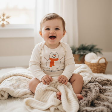 I'm A Little Frosty Snowman Long Sleeve Baby Romper | Organic Cotton