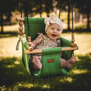 Sweet Swinging Premium Outdoor High Back Baby Toddler Swing Sage