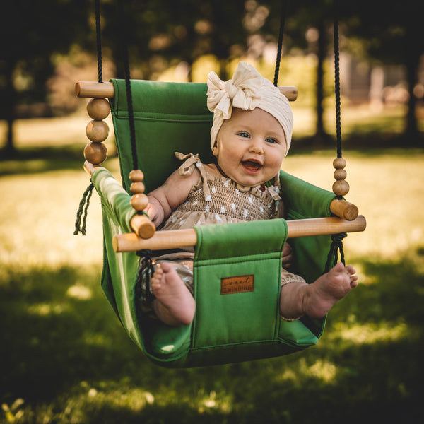 Sweet Swinging Premium Outdoor High Back Baby Toddler Swing Sage