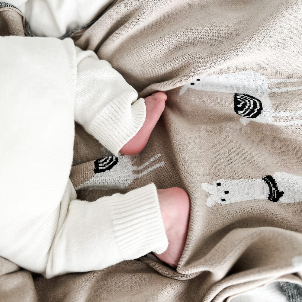 Luxury Knit Llama Swaddle Baby Blanket - MOOGCO Baby