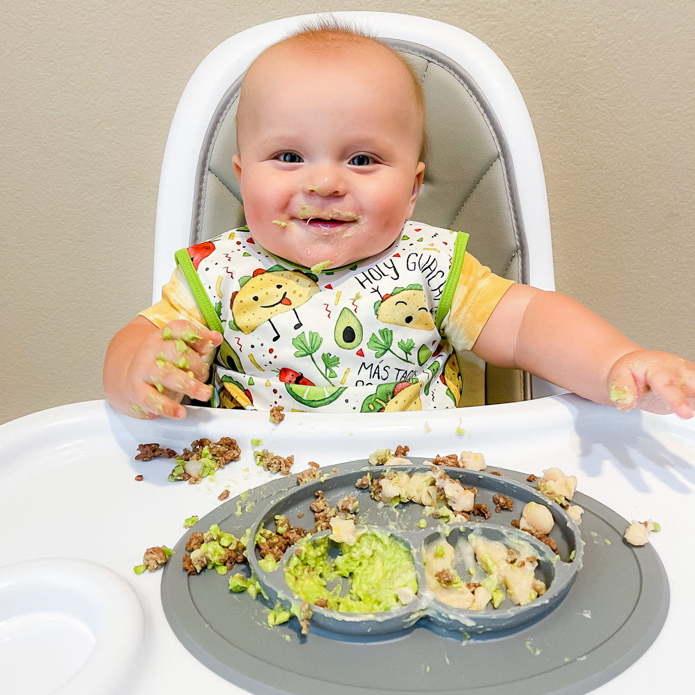 Colorful Taco Party Bapron for babies, perfect for mess-free mealtime fun and stylish protection.