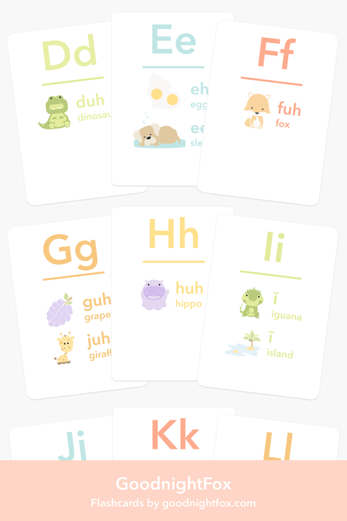 Colorful Letter Sounds Phonics Flashcards for babies, promoting early learning and language skills through play.