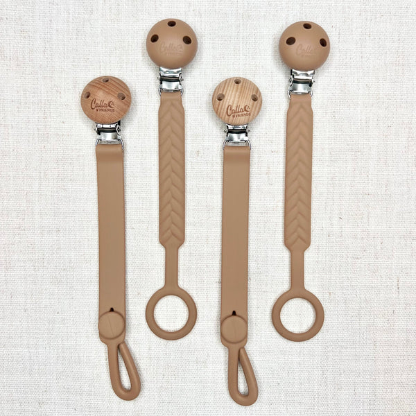 Knox Pacifier & Toy Clip in angle view, perfect for teething babies and keeping toys within reach.