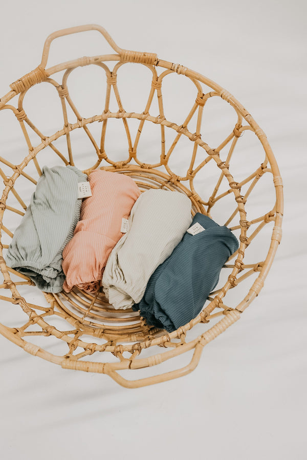 Oat Ribbed Crib Sheet