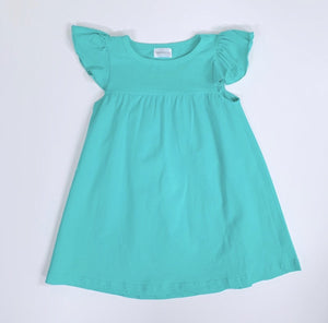 Flutter Sleeve Dress—Aqua