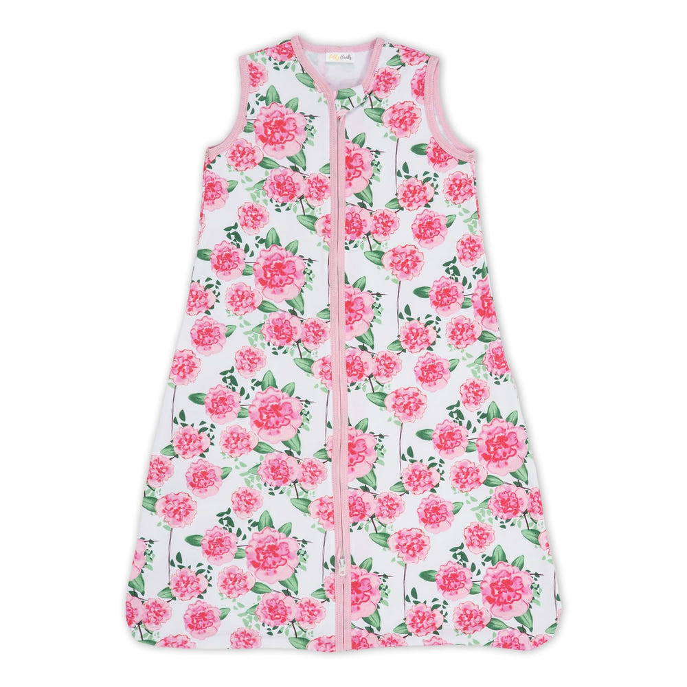 Live Life in Full Bloom Baby Sleep Sack in 100% organic cotton, perfect for cozy and safe sleep.