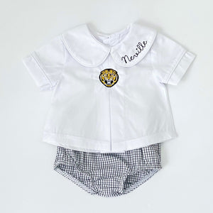 Pleated Peter Pan Diaper Shirt - Boy