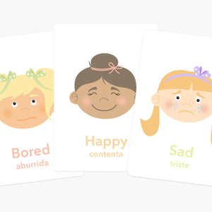 "Emotions Flashcards for babies, enhancing early learning and sensory play, displayed at angle 5."
