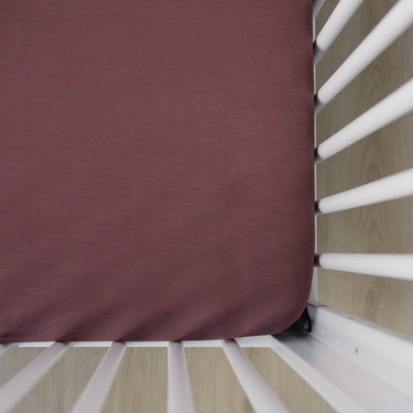 Plum Bamboo Stretch Crib Sheet - MOOGCO Baby