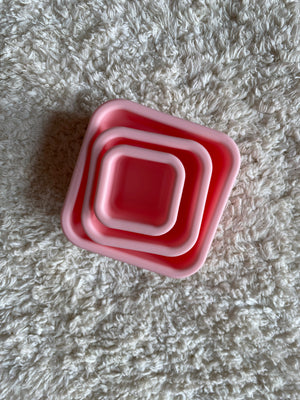 Silicone Bento Box Set of 3 for baby food storage and on-the-go meals, shown from angle 13.