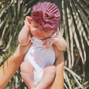 Delores | Mauve Pink | Brushed Rib Headwrap