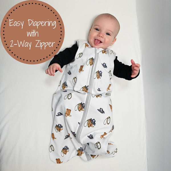 Life Is Better In Boots Baby Sleep Sack, 100% Organic Cotton