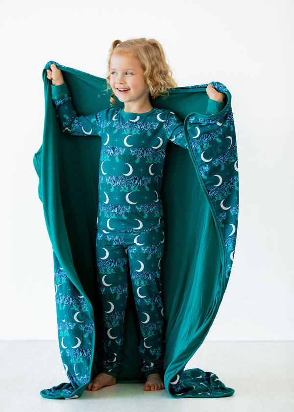 Midnight Tigers Luna Wrap - 47in X 47in double layered blanket