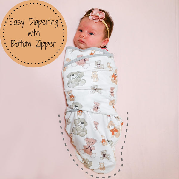 Bear Hugs Baby Sleep Swaddle 100% Organic Cotton