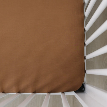 Mustard Bamboo Stretch Crib Sheet - MOOGCO Baby