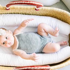 Cream Handle No Hood Moses Basket