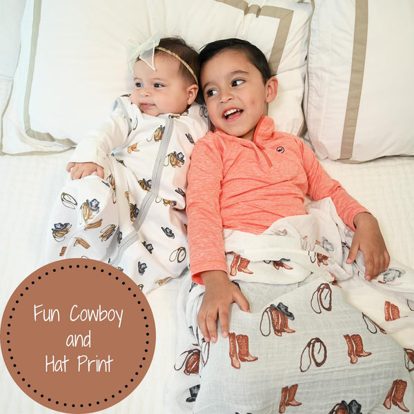 Life Is Better In Boots Baby Sleep Sack, 100% Organic Cotton