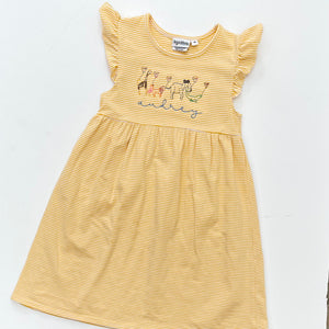 Knit Stripe Flutter Sleeve Dress