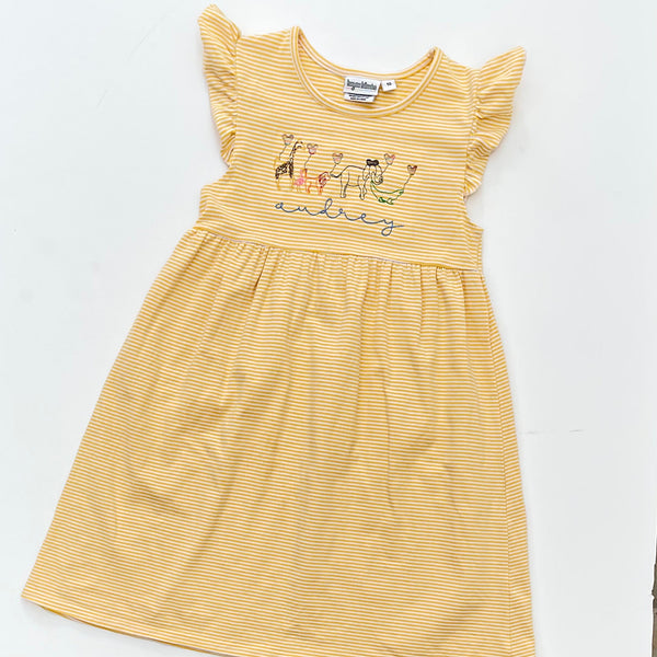 Knit Stripe Flutter Sleeve Dress