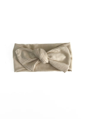 Oat Beige Baby Girl Bow Headwrap