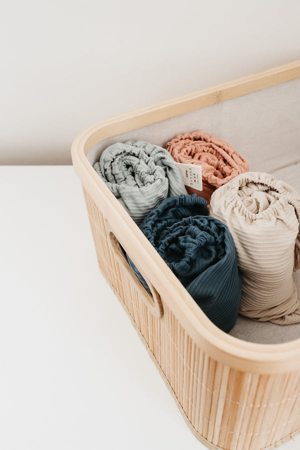 Seafoam Ribbed Changing Pad Cover