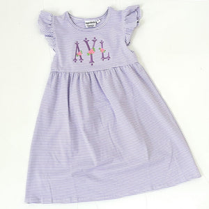 Knit Stripe Flutter Sleeve Dress