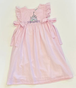 Side Tie Dress - Seersucker